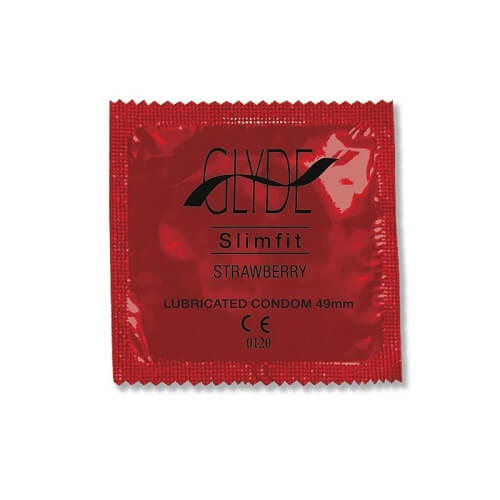 Glyde Ultra Slimfit Strawberry Flavour Vegan Condoms 100 Bulk Pack